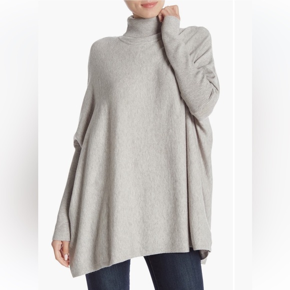 Joseph A Turtleneck Poncho Sweaters w/Ribbed Details, Nordstrom, Sz M-1X - Picture 3 of 14